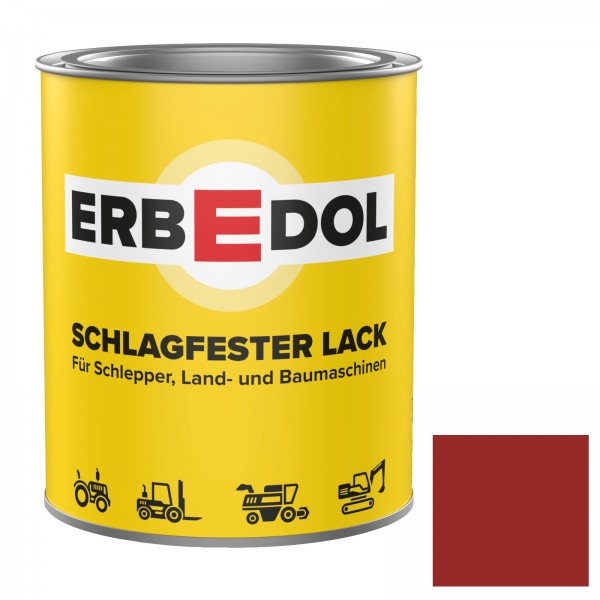 Schlepperlack Krone-rot = RAL 3000 Büchner Erbedol Lack Kunstharzlack Farbe 750ml   0225 4663